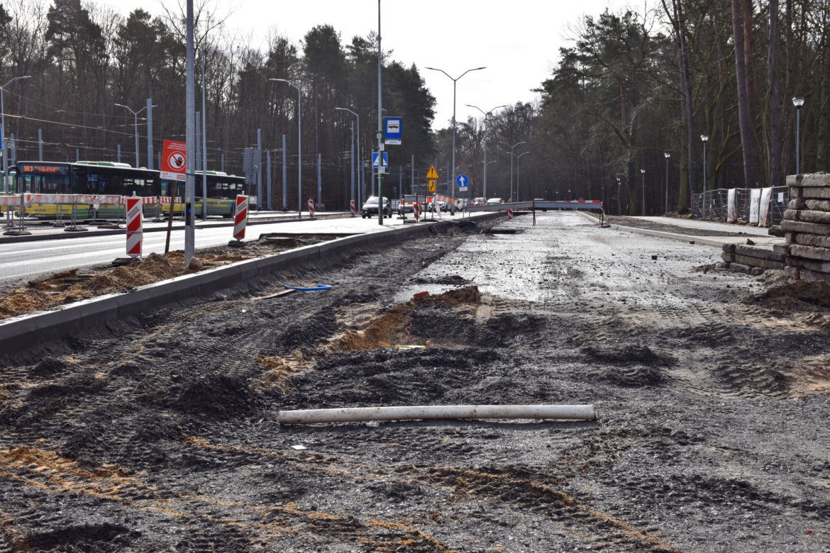 Budowa węzła Głębokie - marzec 2021