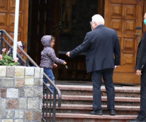 Lech Wałęsa na niedzielnej mszy