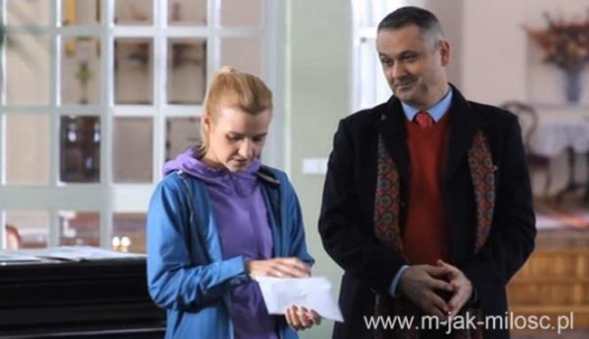 M jak MIŁOŚĆ. Małgosia (Joanna Koroniewska), Zbigniew Korcz (Wojciech Billip)