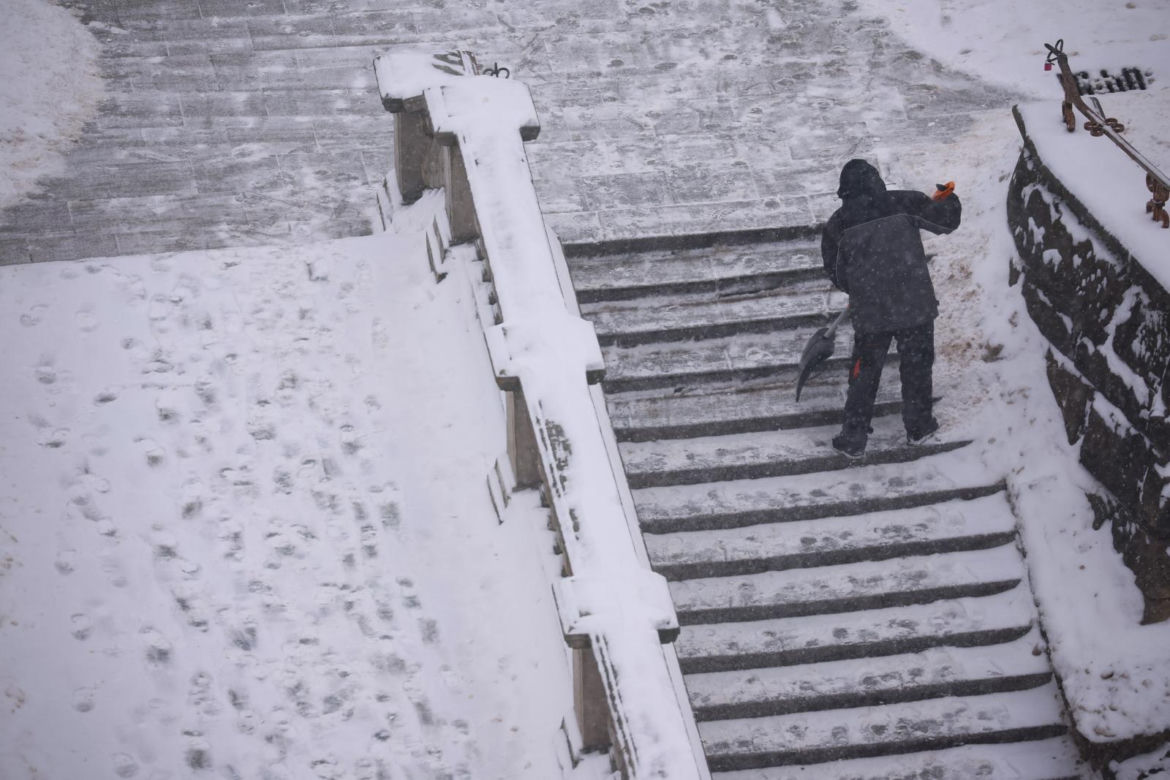 Intensywne opady śniegu w Warszawie (14.01.2026)