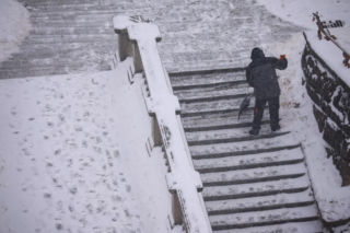 Intensywne opady śniegu w Warszawie (14.01.2026)