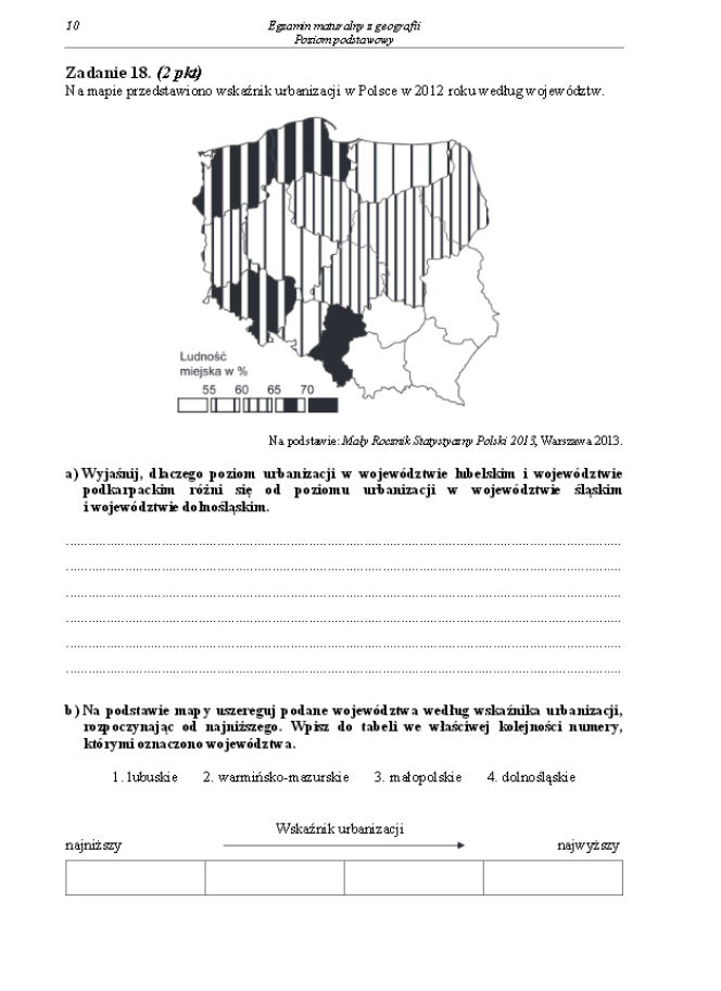 Arkusz geografia podstwowy matura 2014