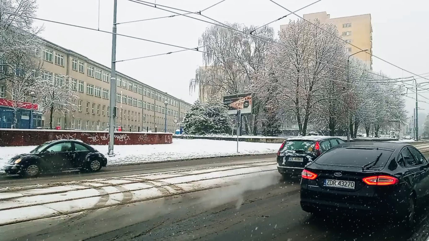 Pierwszy śnieg w Szczecinie