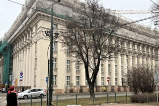 Dawny gmach Banku PKO przy Ulicy Wielopole, a przyszły hotel Mariott w Krakowie