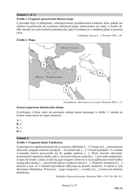 ARKUSZE CKE - Matura historia 2019