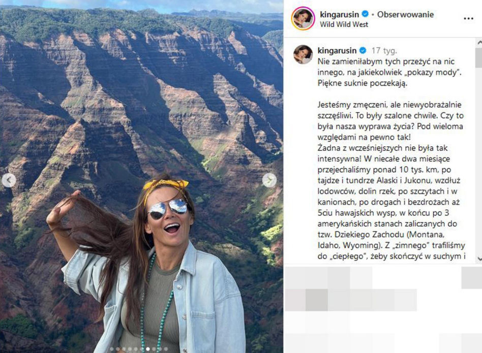 Kinga Rusin na Instagramie