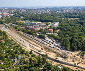Budowa węzła Łękno - siearpień 2020