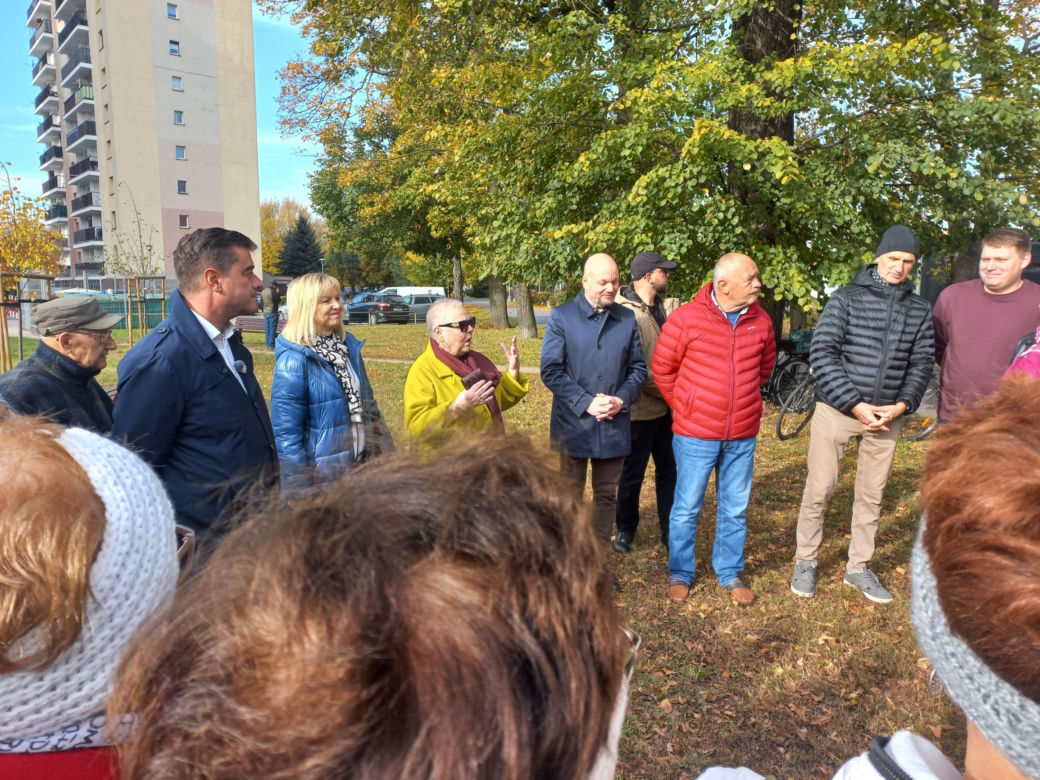 W młodym parku w Lesznie posadzono kolejne drzewa. Każde ma swoją tabliczkę