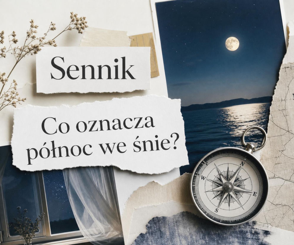 Kompas, mapa i zdjęcia nocnego krajobrazu z księżycem. O znaczeniu snu o północy przeczytasz na SE.