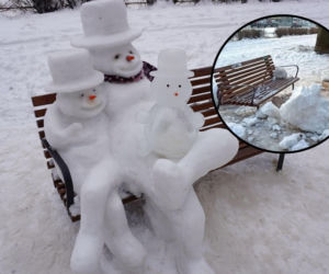 Rodzina bałwanów z Mokotowa zniszczona. Ktoś zdewastował zimową atrakcję Warszawy