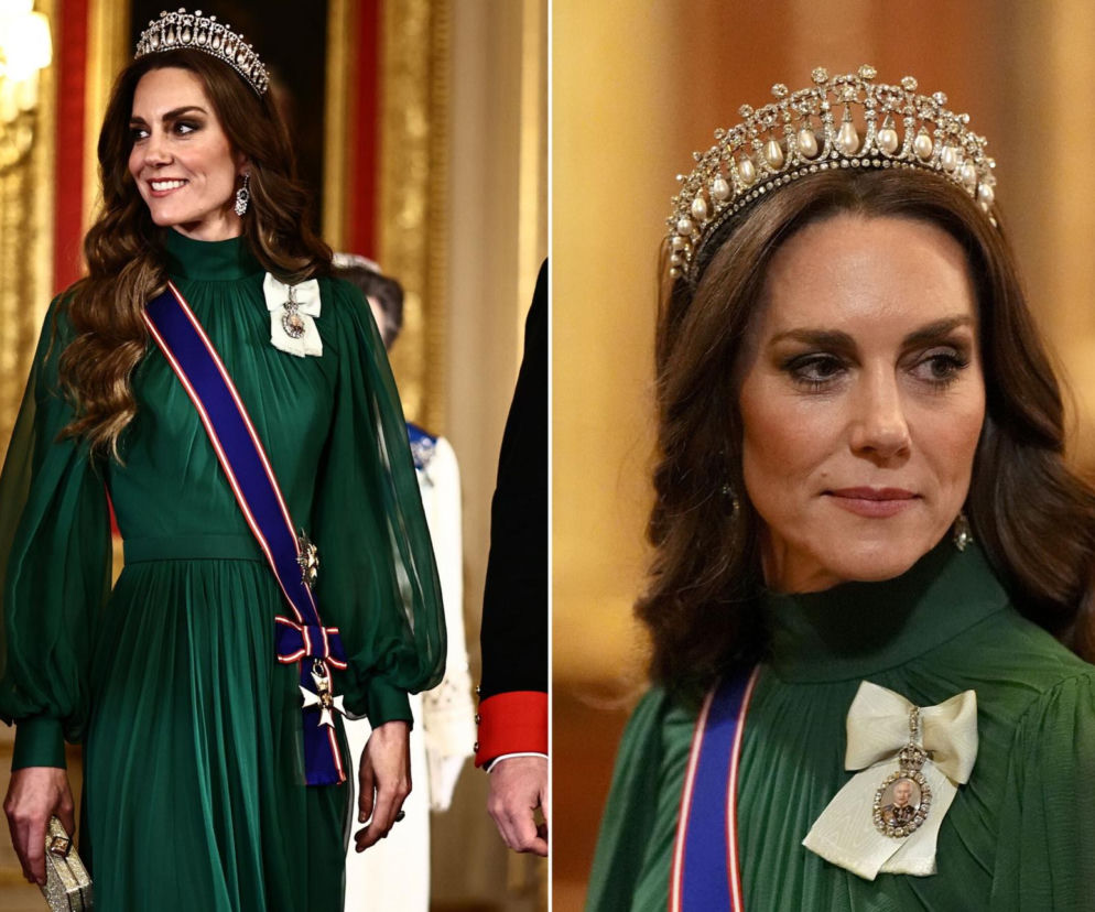 Wszyscy mówią o księżnej Kate. Na głowie ma tiarę Diany, w uszach kolczyki zmarłej królowej