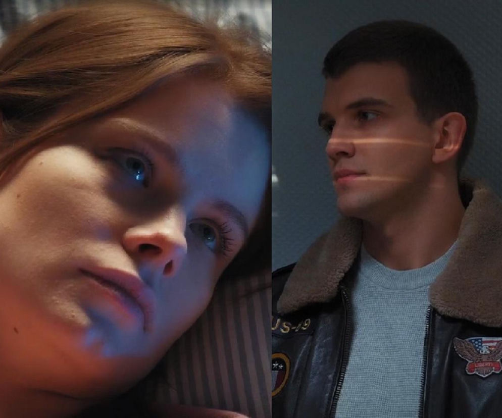 Zestawienie portretowe Majki (Matylda Giegżno) i Tomka (Chris Cugowski) z serialu M jak miłość. Majka leży w łóżku, patrząc w górę, a Tomek stoi z boku, wpatrzony w prawo. Obraz oddaje napięcie między postaciami, którego powody wyjaśnia artykuł na portalu Super Seriale.