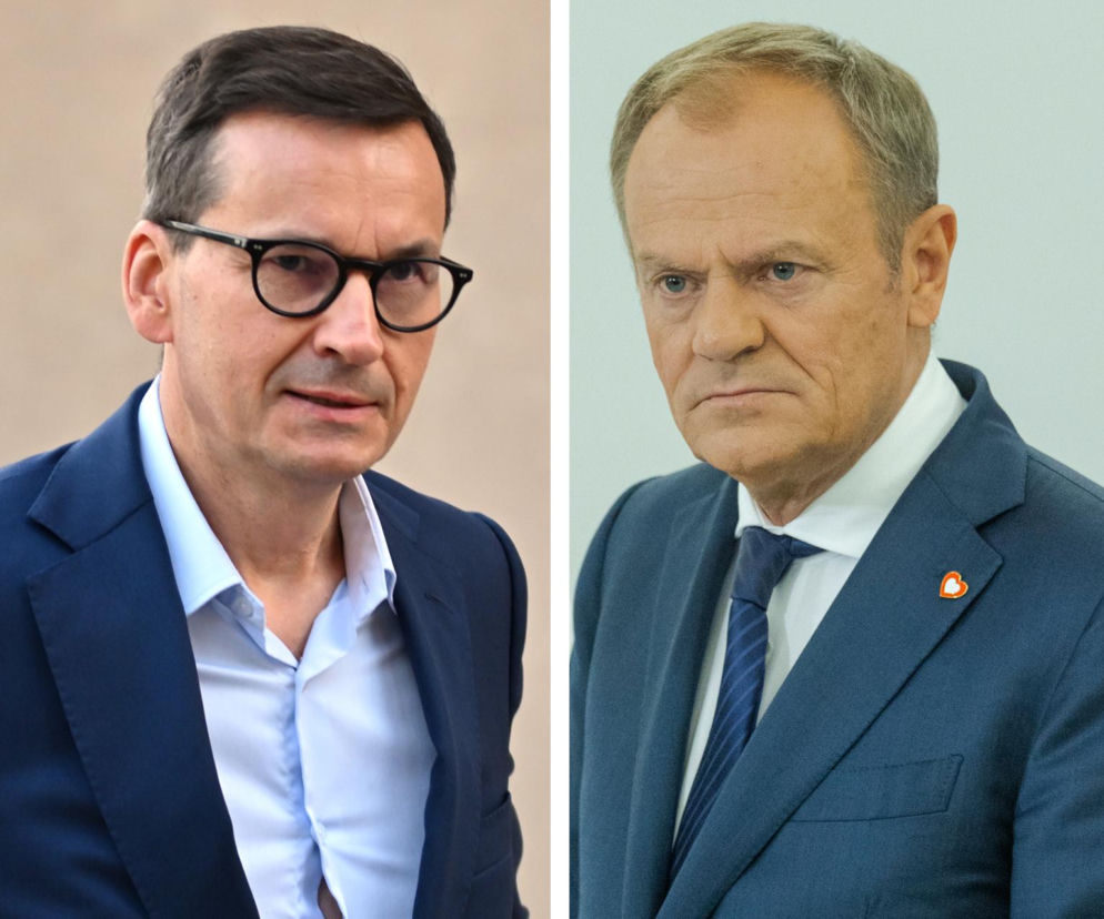 Mateusz Morawiecki obok Donalda Tuska. O wynikach najnowszego sondażu partyjnego przeczytasz na SE Polityka.