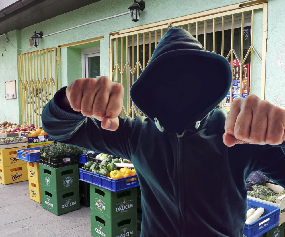 Zdemolowali warzywniak płytą chodnikową, bo zostali źle obsłużeni