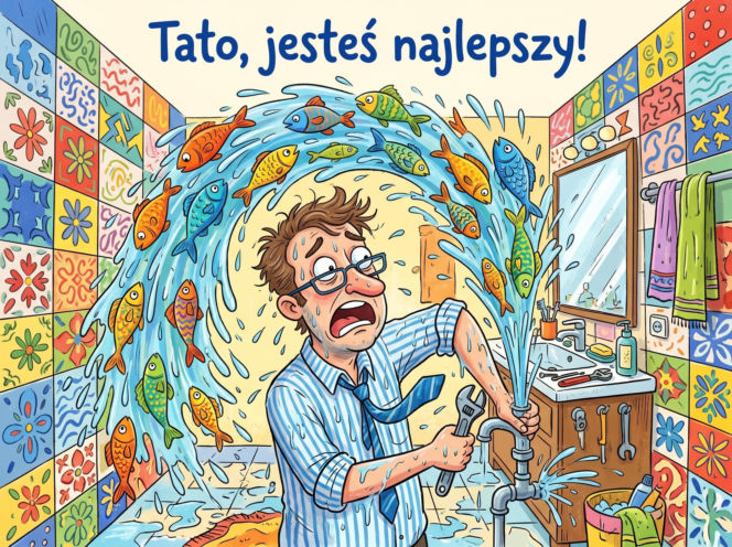 Zabawna kartka na Dzień Taty