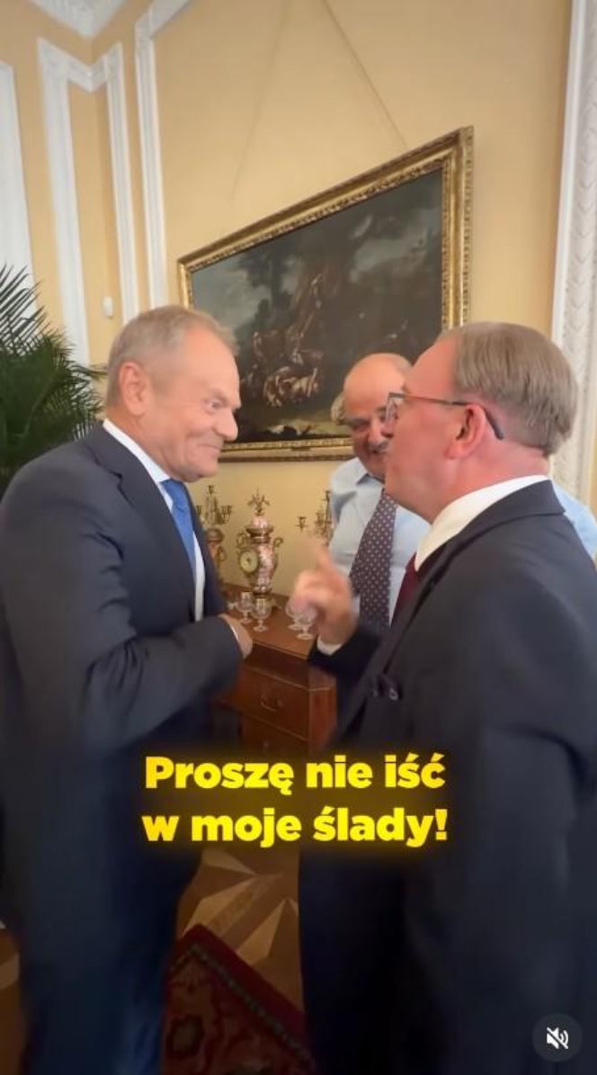 Donald Tusk na planie "Rancza"