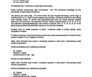 Protokół z II etapu konkursu na Bibliotekę Nową w Rzeszowie