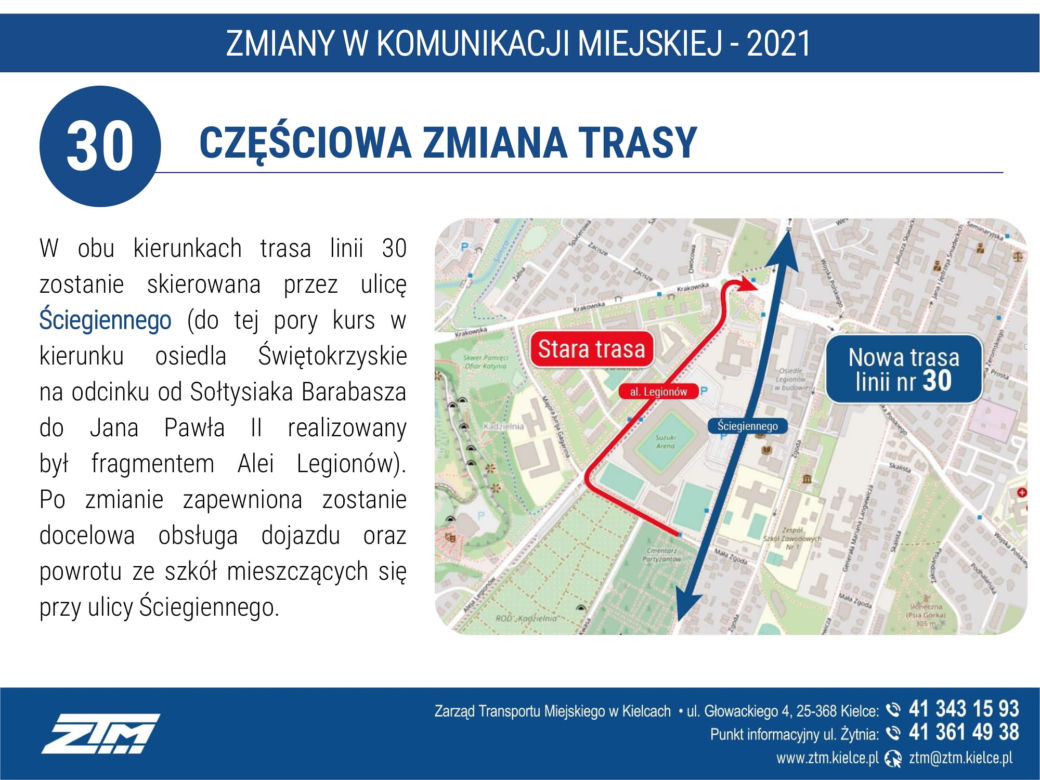 Linie autobusowe pojadą inaczej. W Kielcach będą spore zmiany w komunikacji miejskiej
