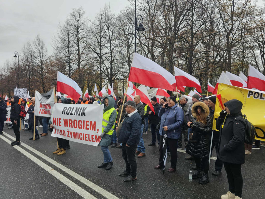 Protest plantatorów tytoniu w Warszawie (3.11.2025)