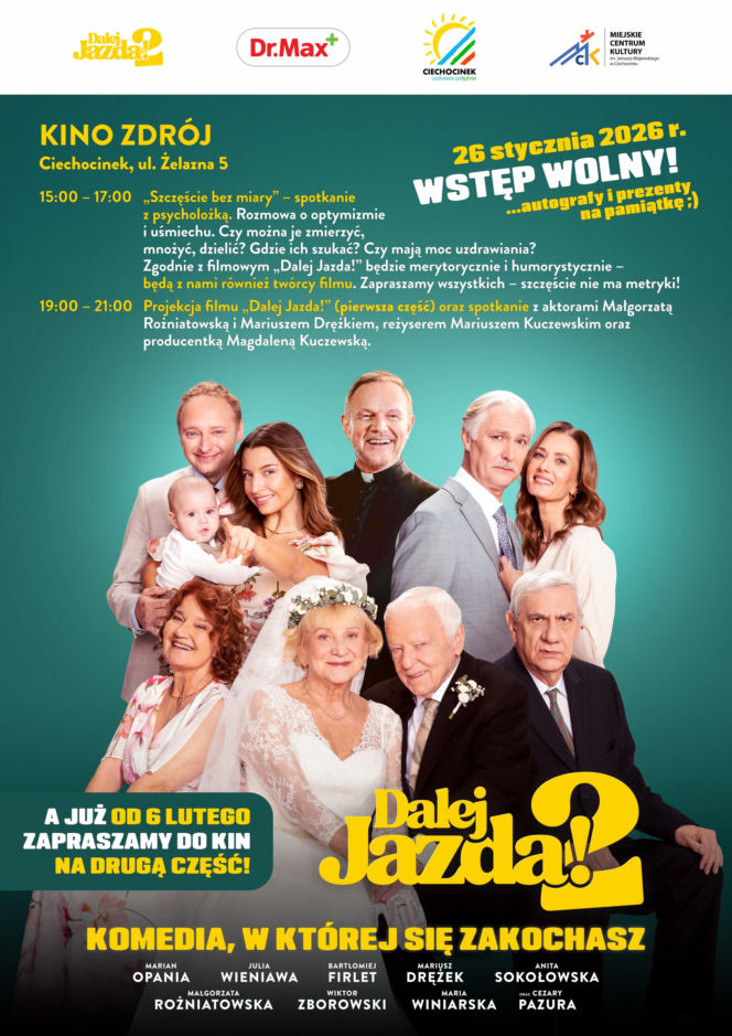 „Dalej Jazda! 2” rozkręca Ciechocinek. Filmowy hit i gwiazdy kina przyjadą do uzdrowiska