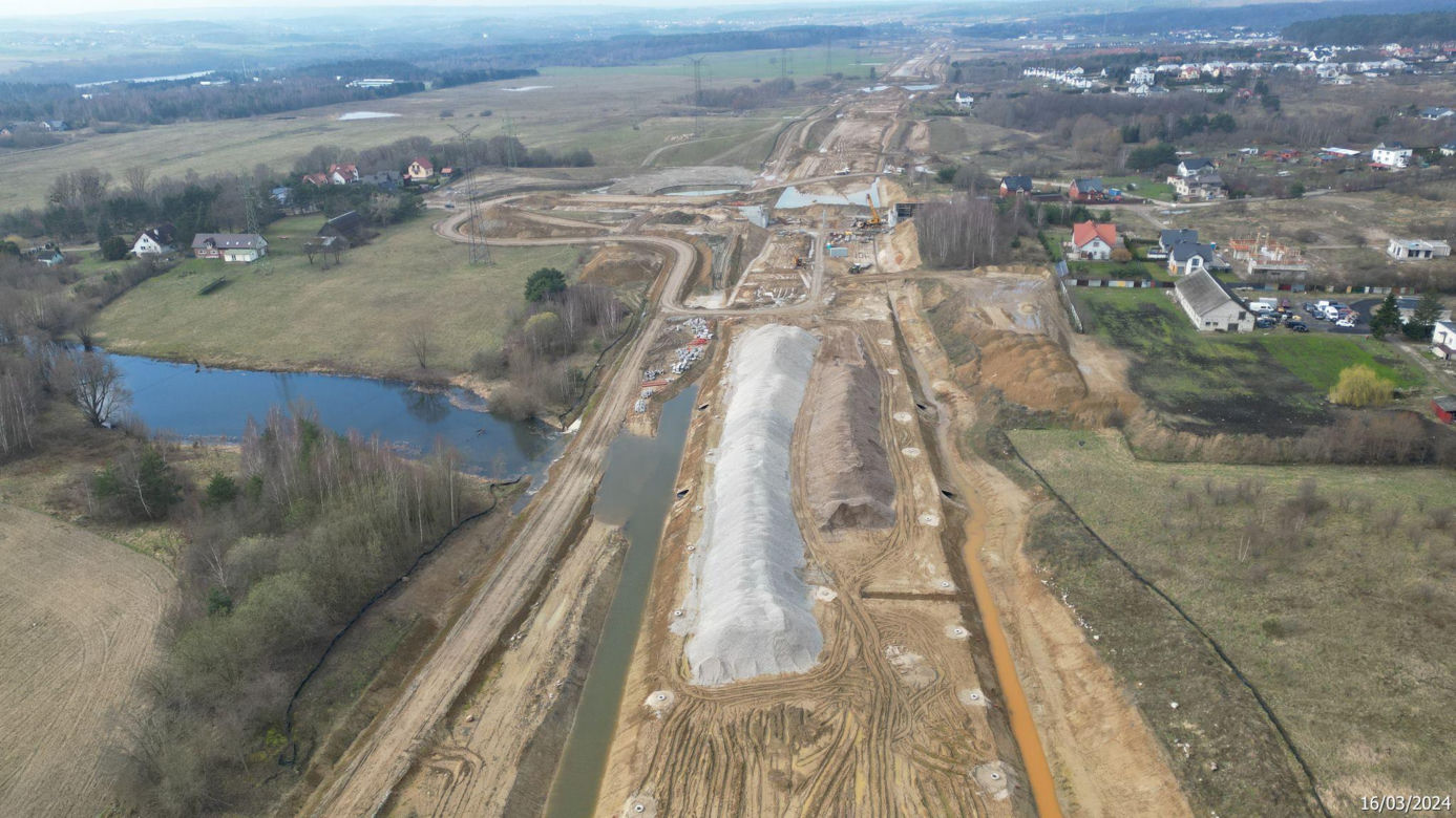 Budowa obwodnicy Metropolii Trójmiejskiej - zdjęcia marzec 2024
