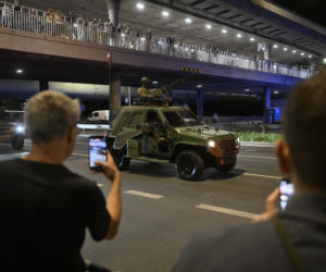 Nocna próba defilady wojskowej w Warszawie