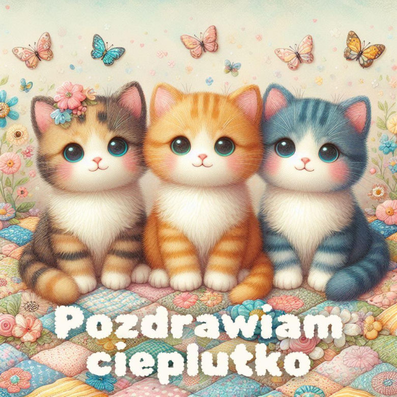Kartki z kotami na dzień dobry