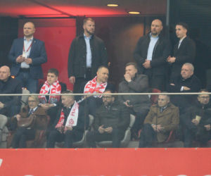 Karol Nawrocki i Przemysław Czarnek na mecze Polska - Albania