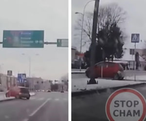 Postanowił zawrócić na przejściu dla pieszych. Nagranie z Rzeszowa trafiło do sieci 