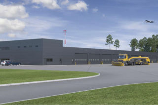 Baza Działu Eksploatacji i Transportu na Katowice Airport - wizualizacje