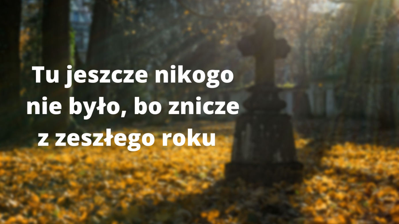 Te teksty słyszy każdy z nas 1 listopada na cmentarzu. "O, ktoś już był, bo znicz zapalony" 
