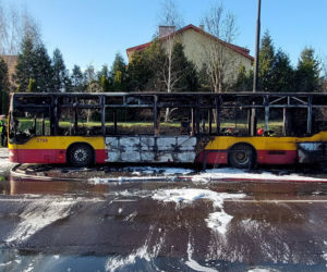 Autobus miejski spłonął doszczętnie na środku ulicy! Szok w Łodzi [ZDJĘCIA]
