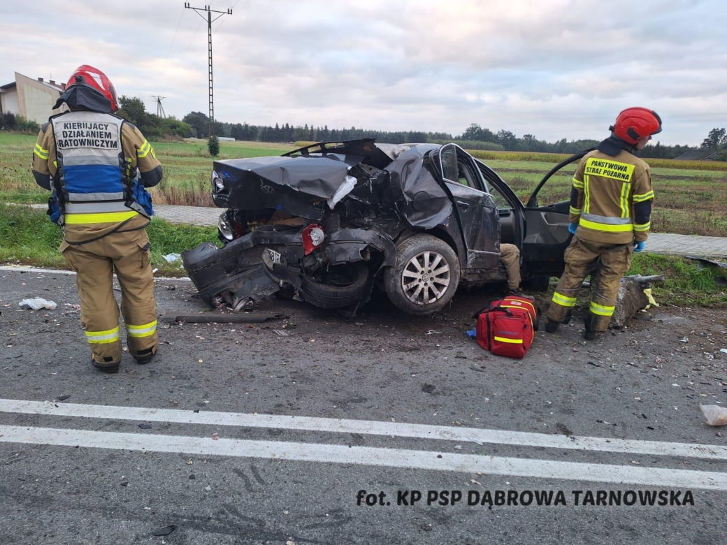 Groźny wypadek w miejscowości Borki koło Szczucina