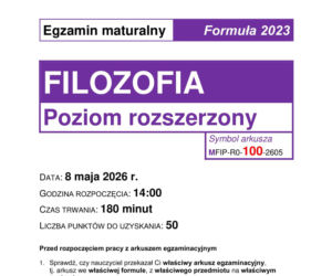 Matura 2026 z filozofii 8.05.2026: Arkusz CKE i odpowiedzi. Sprawdź formułę 2015 i 2023 
