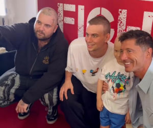 Robert Lewandowski i Łatwogang na wspólnym spotkaniu