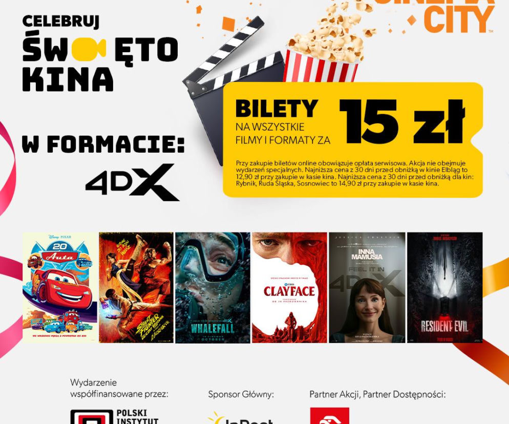 Święto Kina w Cinema City. Dwa dni filmowych emocji z biletami za 15 zł – również w formatach: IMAX, 4DX i ScreenX