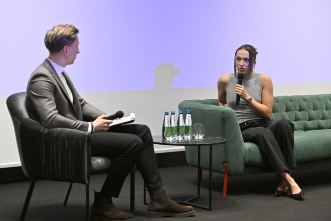 Iga Świątek i Daria Abramowicz na konferencji