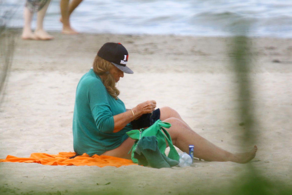 Agnieszka Fitkau-Perepeczko na plaży w Sopocie