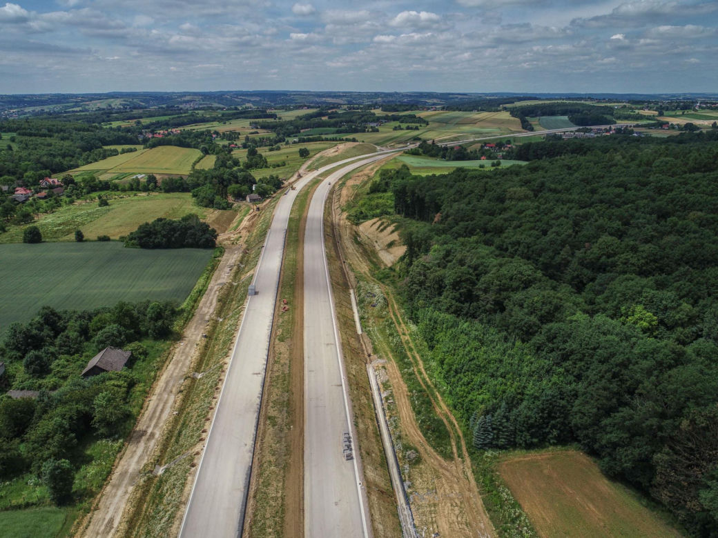 Zdjęcia z placu budowy S7 Kraków - Widoma, czerwiec 2024