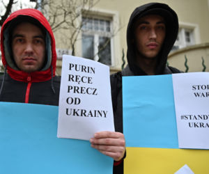 Manifestacja pod konsulatem Rosji w Gdańsku