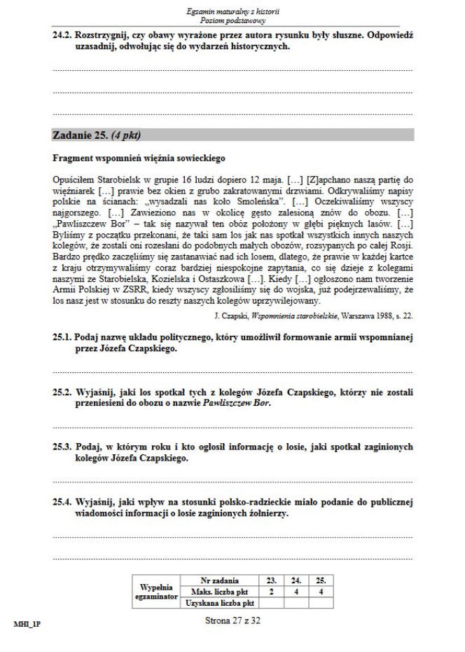 Matura 2017 z historii podstawowej