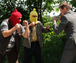 Ranczo 8 sezon, odc. 93. Wargacz (Sławomir Orzechowski), Myćko (Tomasz Sapryk), Fabian Duda (Piotr Ligienza)