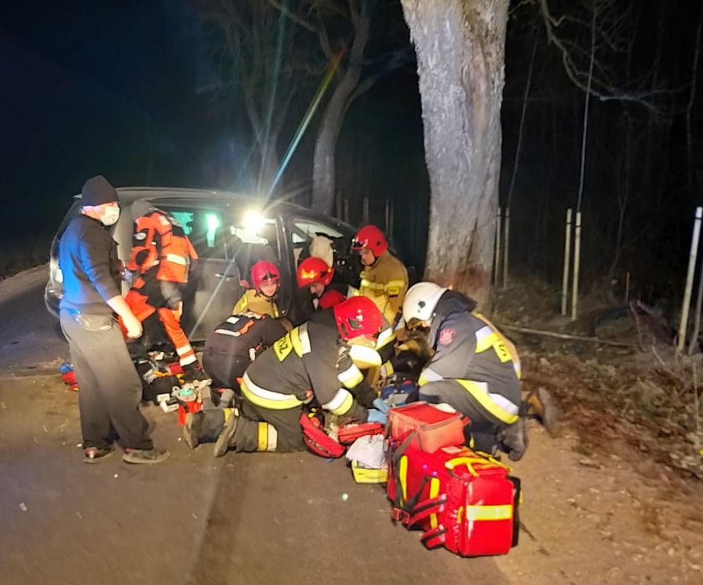 Tragedia pod Olsztynem. Kierowca rozbił się na drzewie, zmarł mimo reanimacji