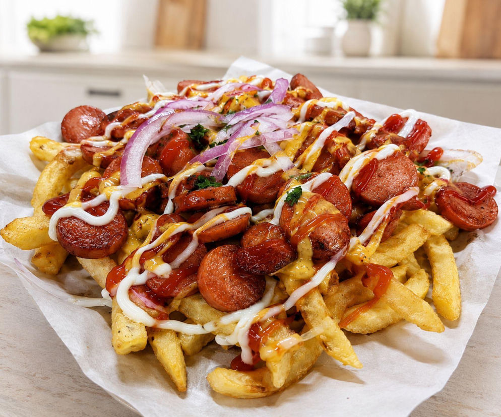 Salchipapa, czyli frytki z kiełbaskami. Peruwiański street food zrobisz za grosze