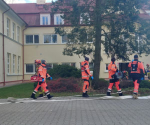 Próbna ewakuacja w zamojskim rolniczaku