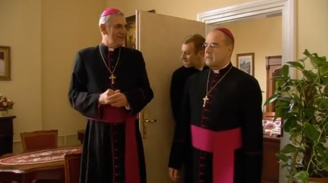Ranczo 9 sezon. Proboszcz (Cezary Żak), biskup Sądecki (Wiktor Zborowski), ksiądz Maciej (Mateusz Rusin)