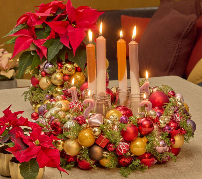 Adwentowa aranżacja z gwiazdą betlejemską