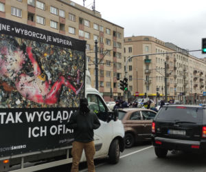 Ogromna awantura na ul. Puławskiej. Zablokowali furgonetkę antyaborcyjną 