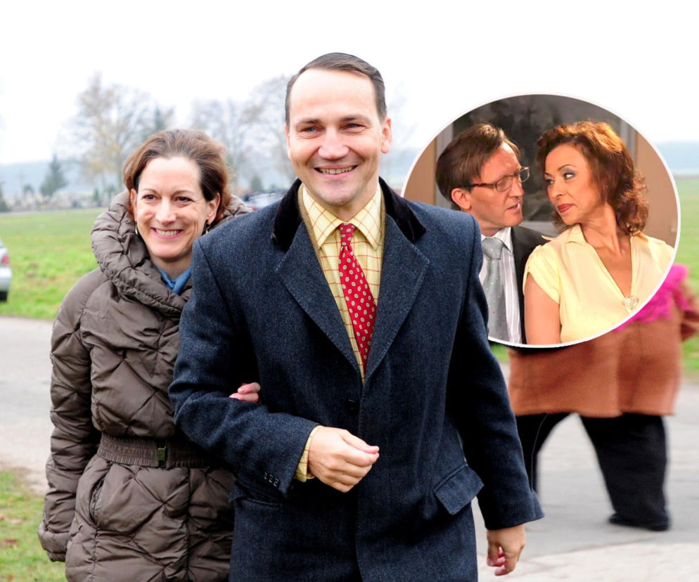 Uśmiechnięty Radosław Sikorski z żoną Anne Applebaum. Na miniaturze Czerepach i Lodzia z serialu Ranczo. Czytaj w SE.