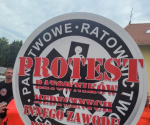 Protest ratowników medycznych w Olsztynie
